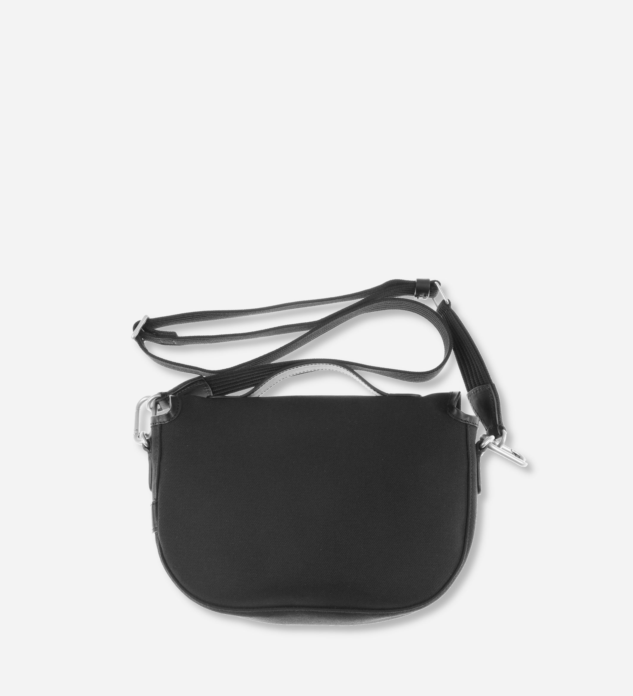 Besace double twill S, noir, fabriquée en France