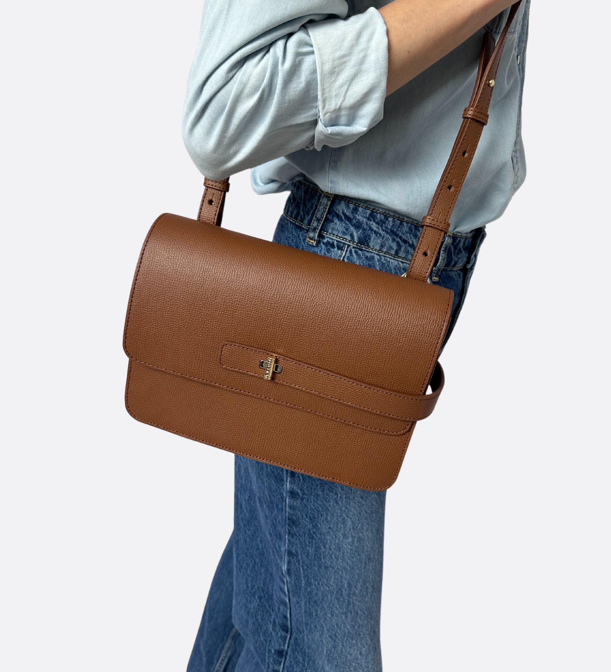 Sac Lalou cuir grainé caramel, THYRS