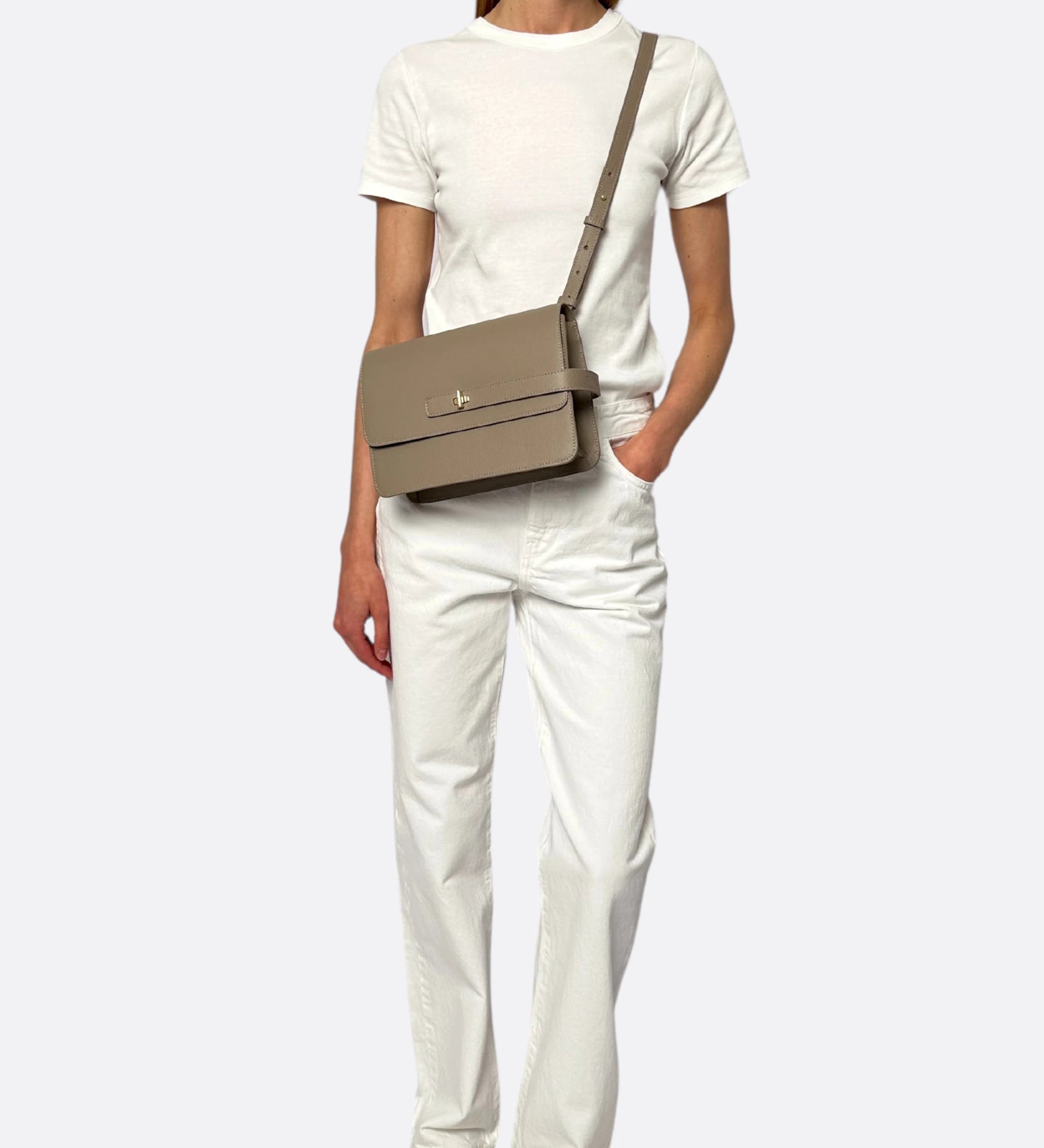 Sac LALOU cuir grainé taupe THYRS