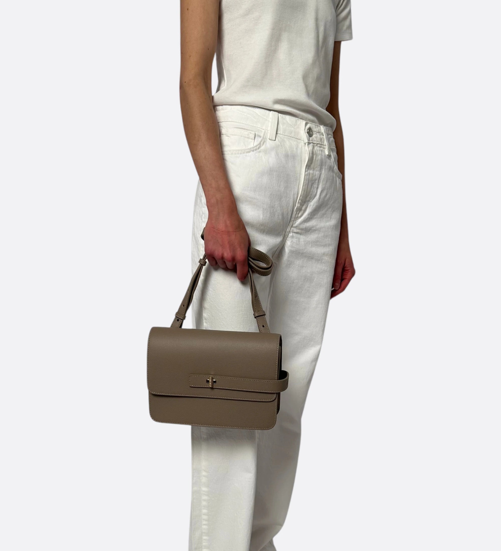 Sac LALOU cuir grainé taupe THYRS