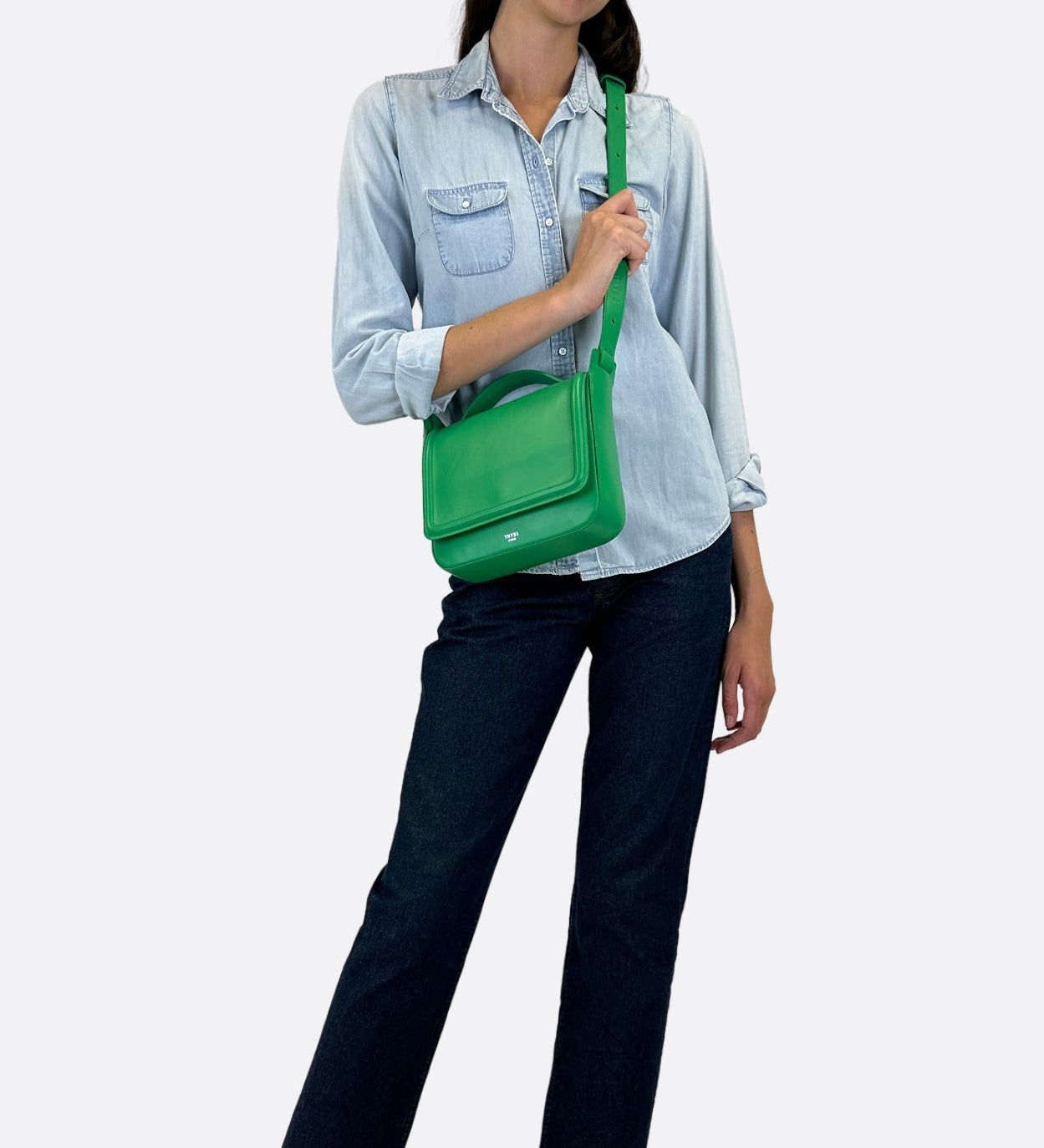 Sac Nine en cuir lisse pomme, THYRS