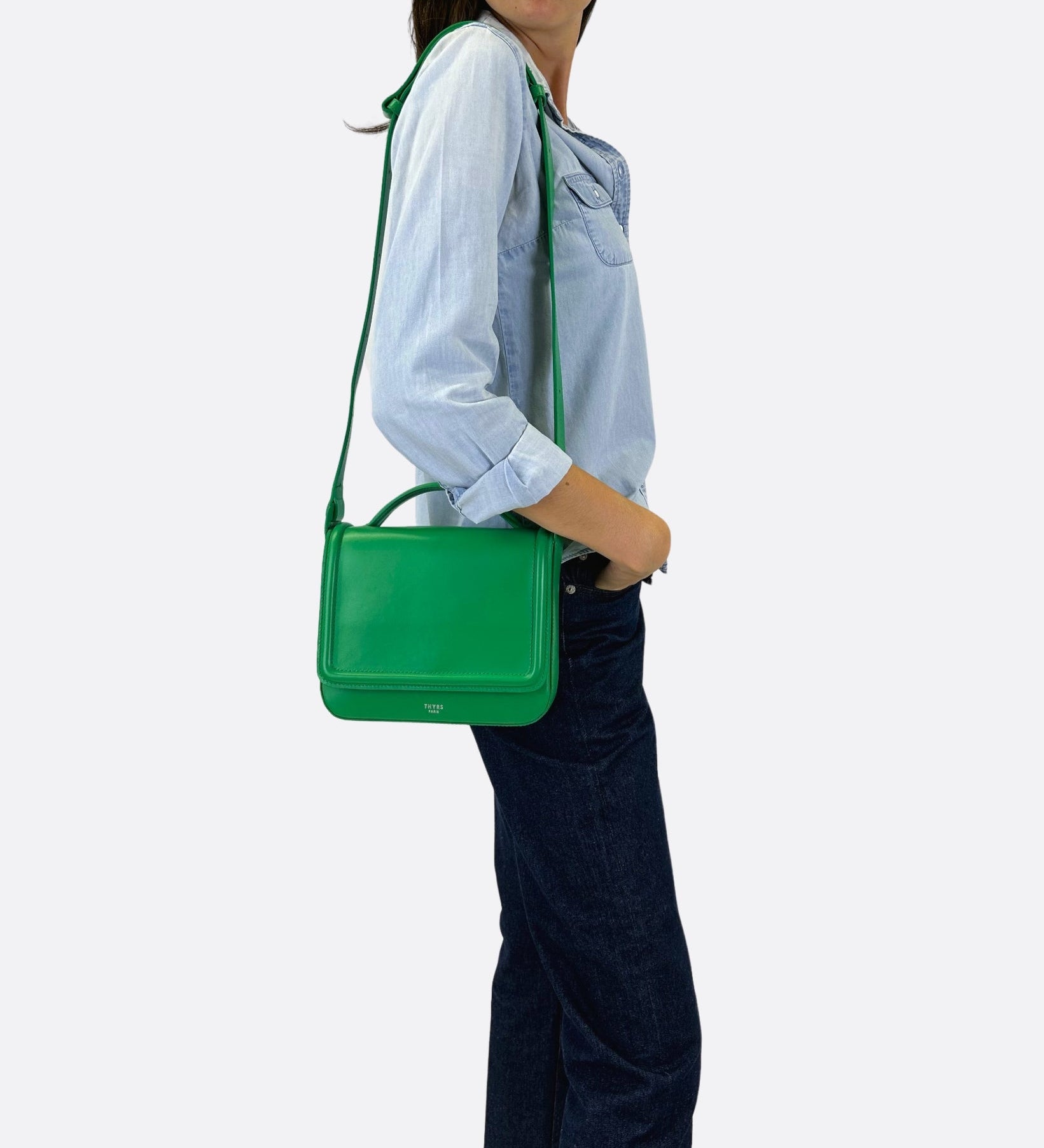 Sac Nine en cuir lisse pomme, THYRS