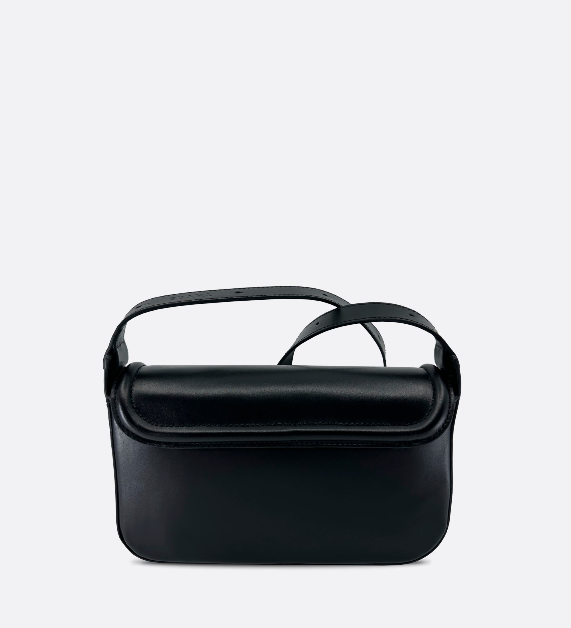 Sac Nine baguette cuir lisse noir, THYRS