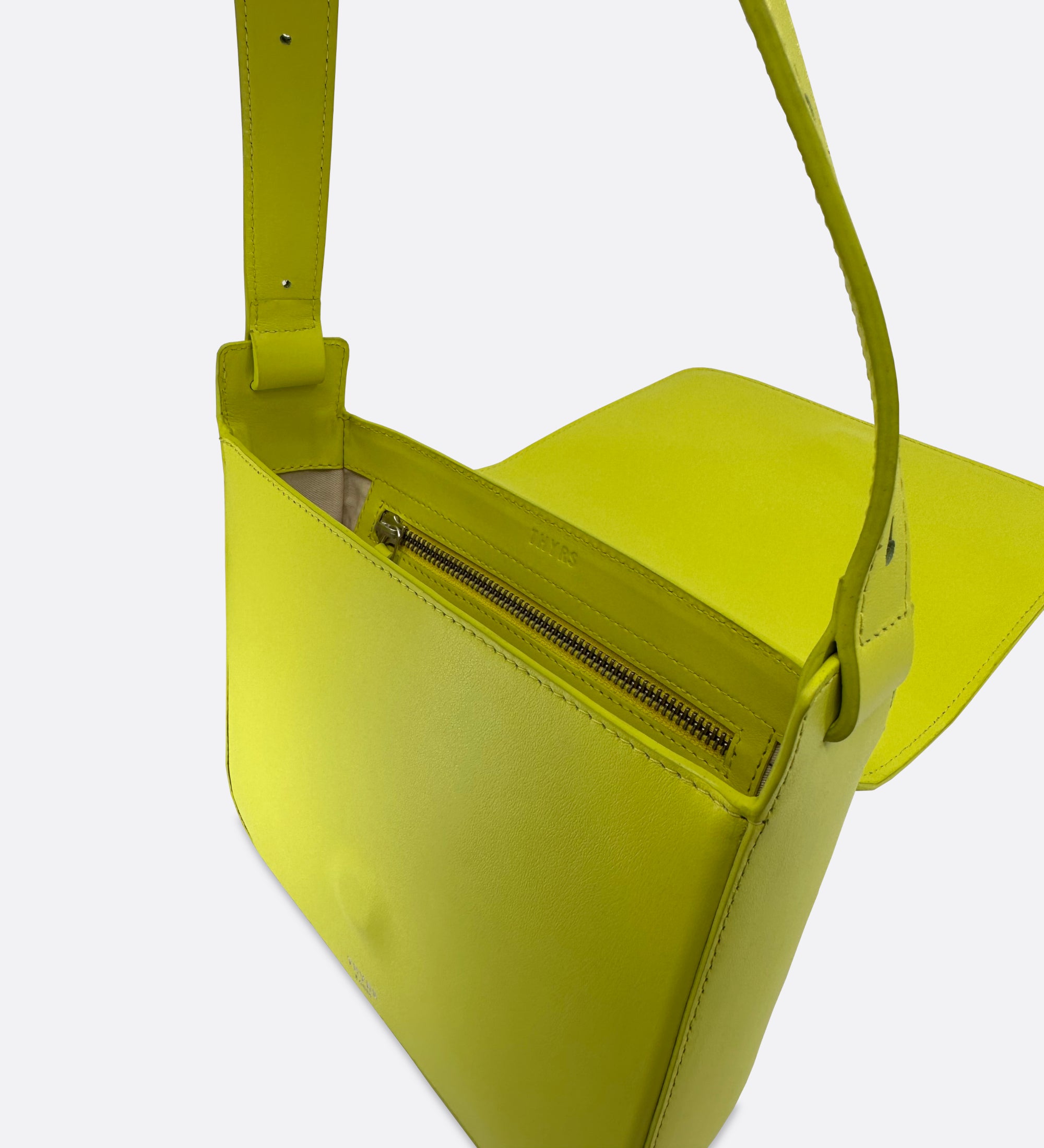 Sac bandoulière Nine cuir lisse jaune THYRS