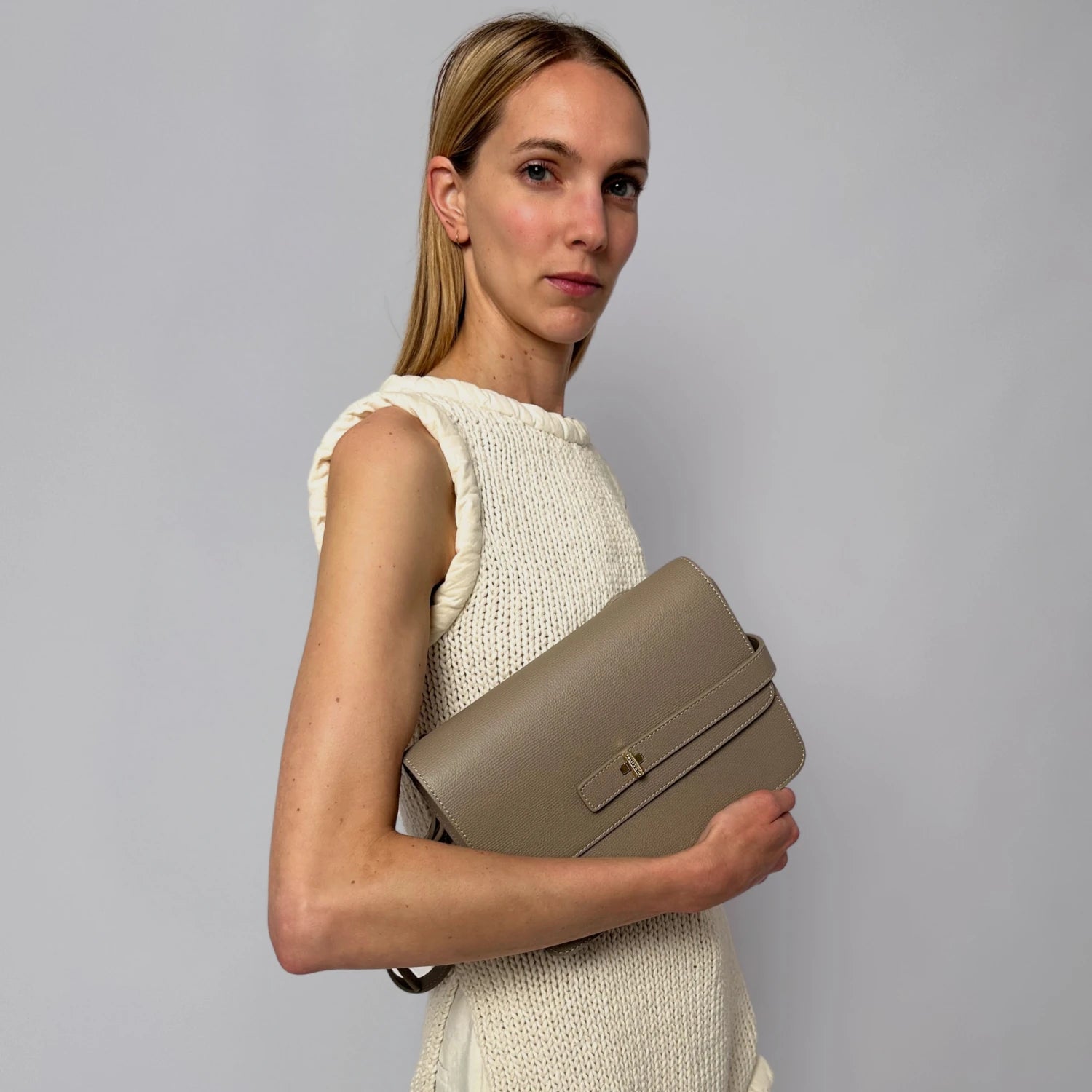 Sac Petit LALOU cuir grainé taupe