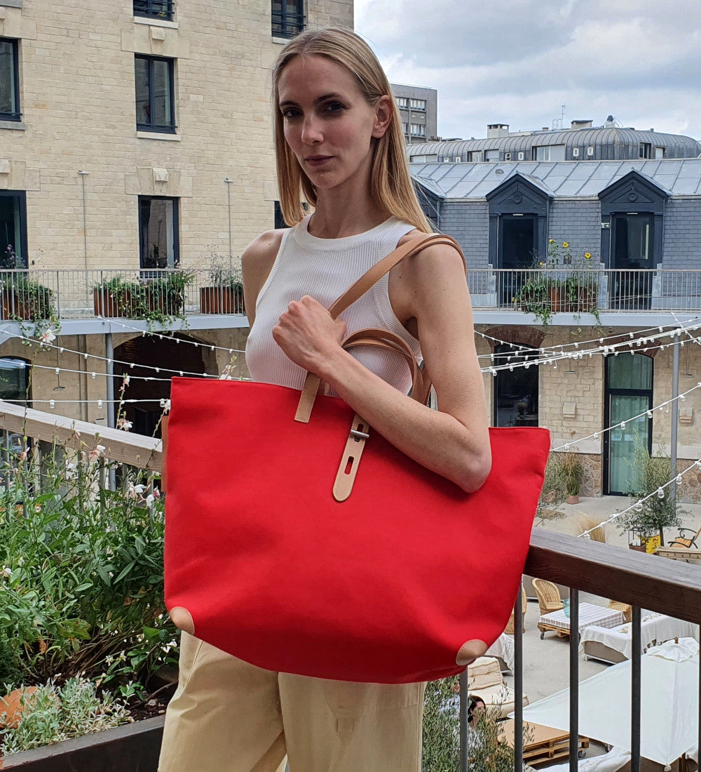 Tote bag fabriqué en France écoresponsable rouge par THYRS