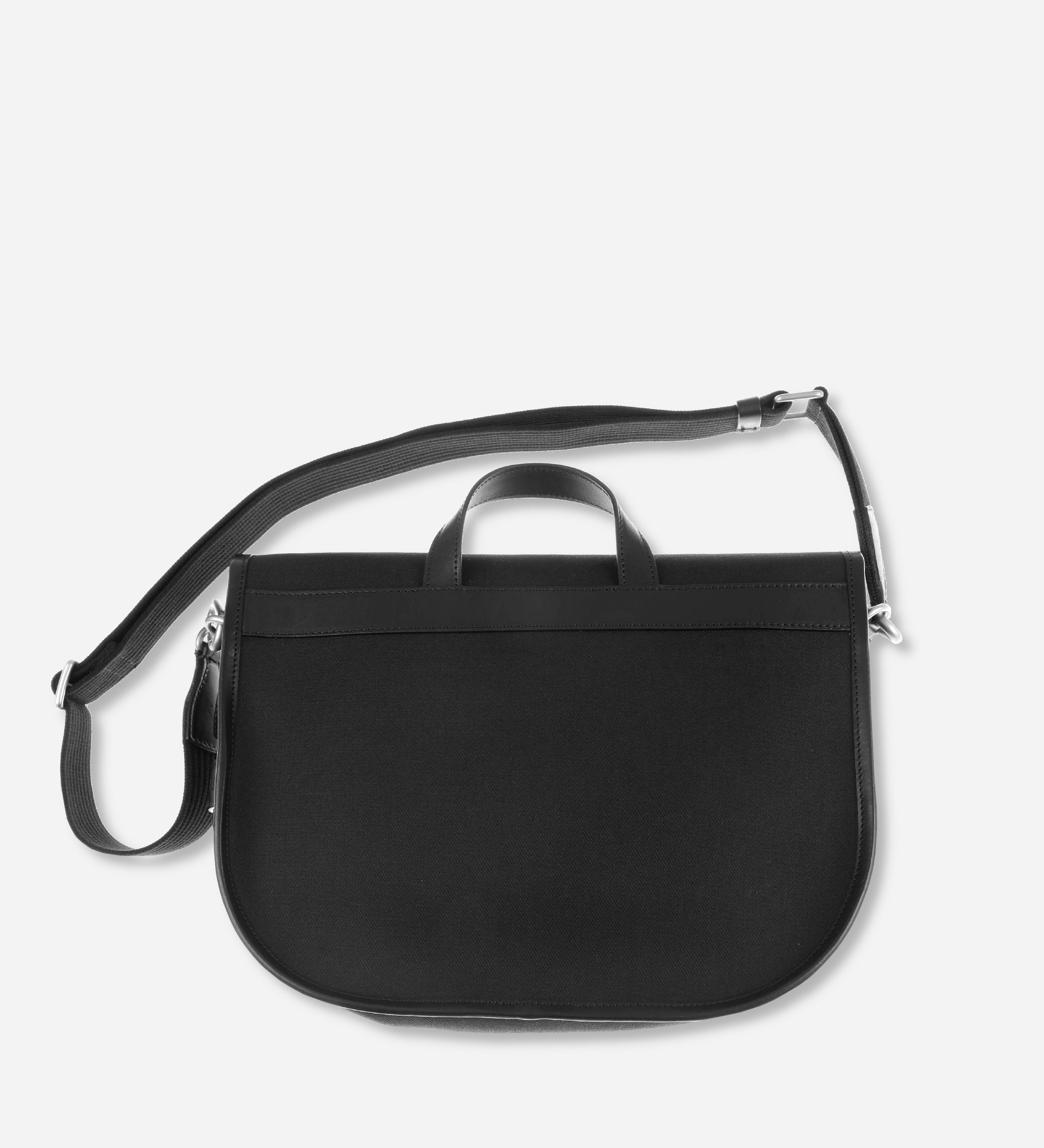 Besace double twill M, noir, fabriquée en France