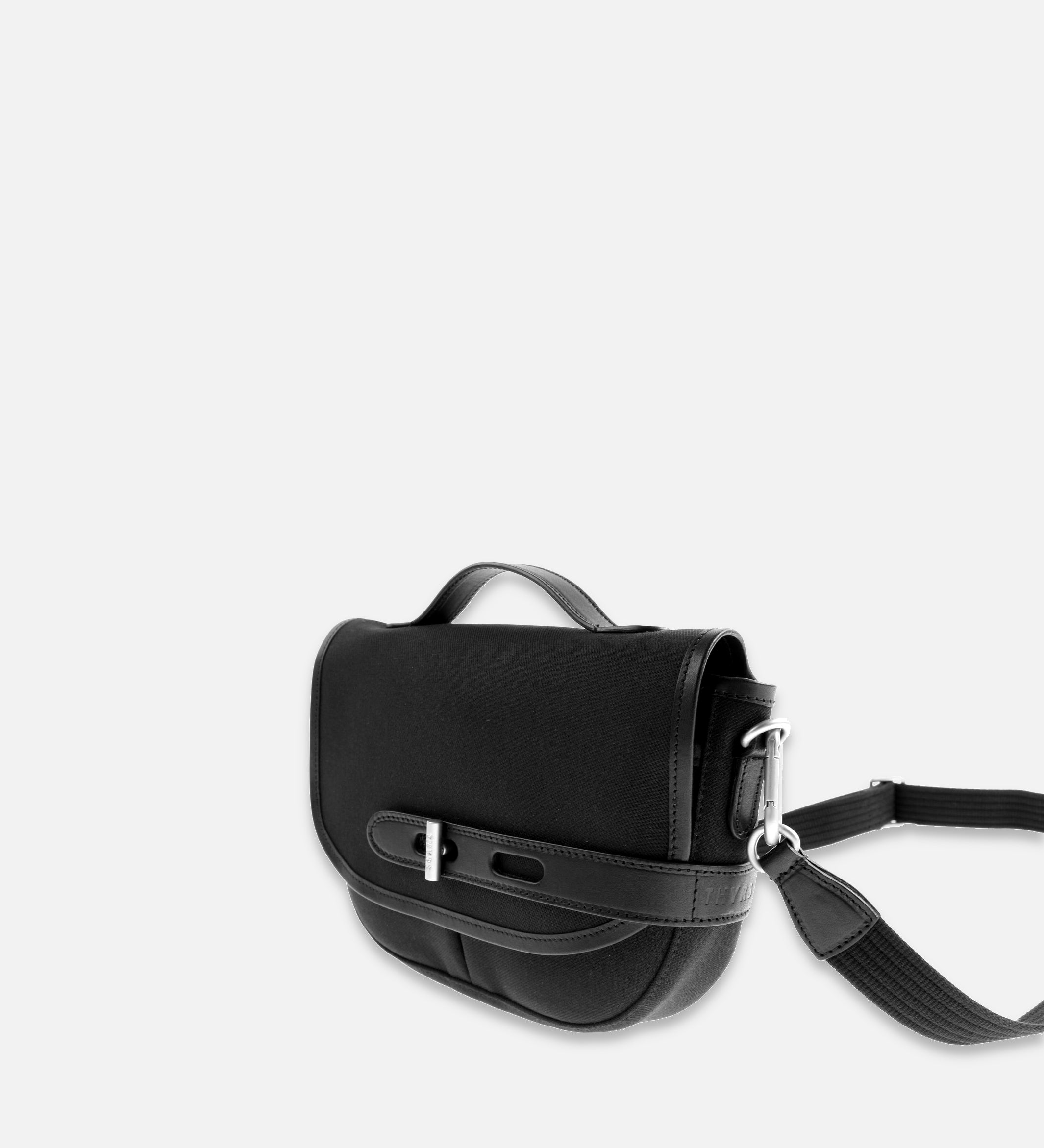 Besace double twill S, noir, fabriquée en France