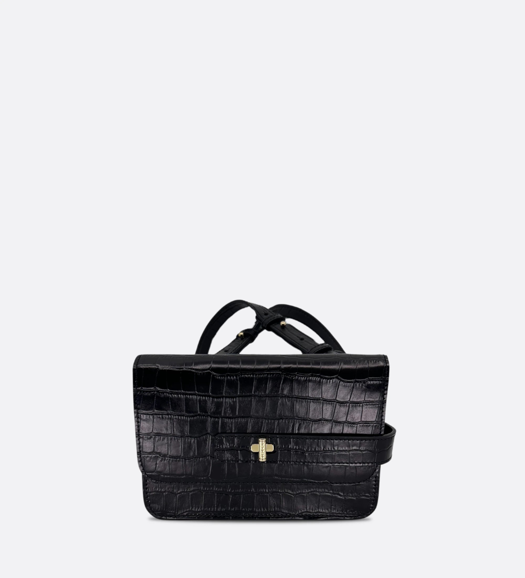 Petit Lalou, cuir croco noir, THYRS