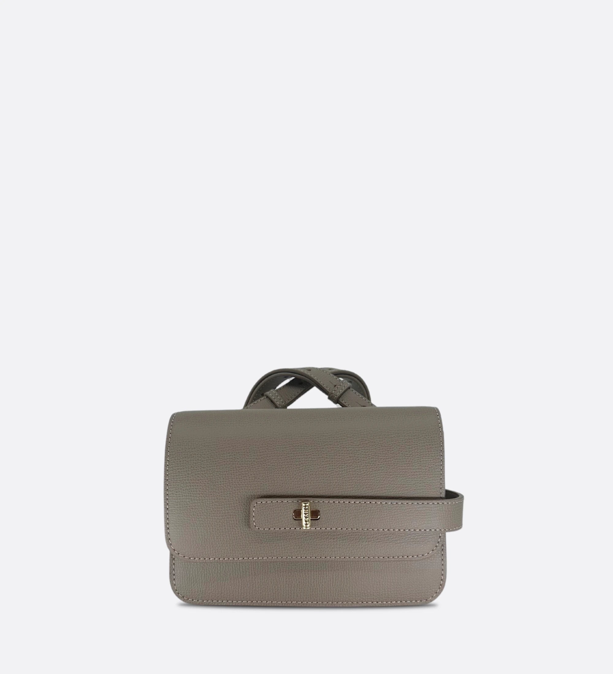 Sac petit LALOU cuir grainé taupe THYRS