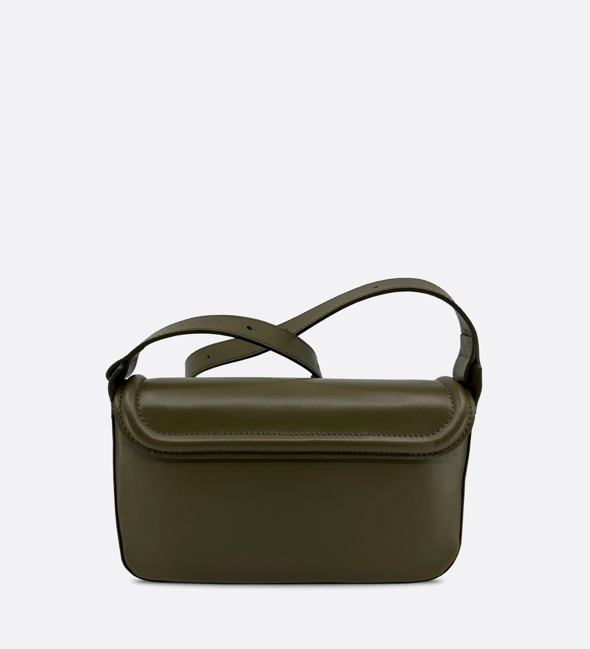Sac Nine baguette cuir lisse vert olive, THYRS