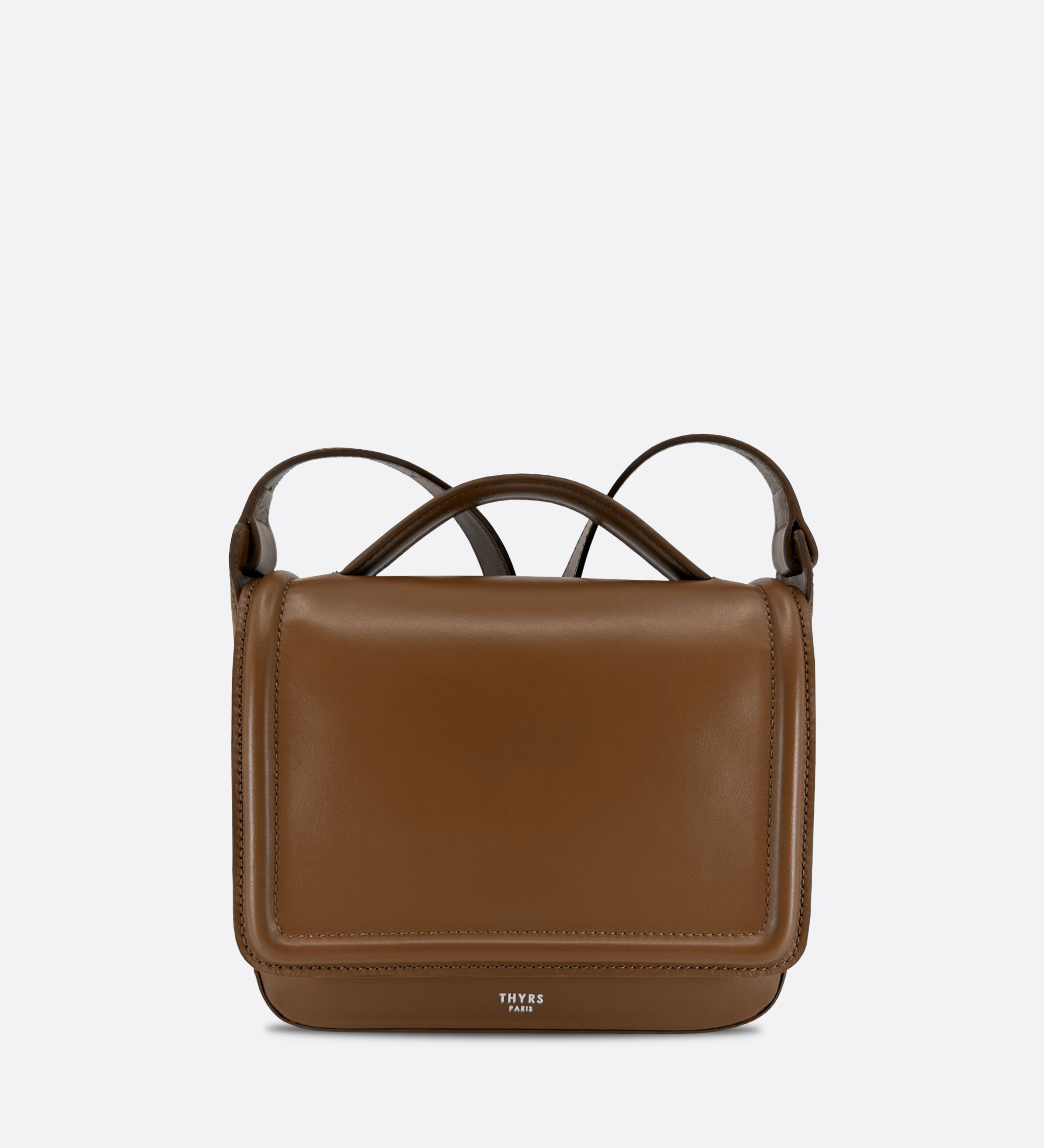 Sac Nine en cuir lisse coloris caramel, Thyrs