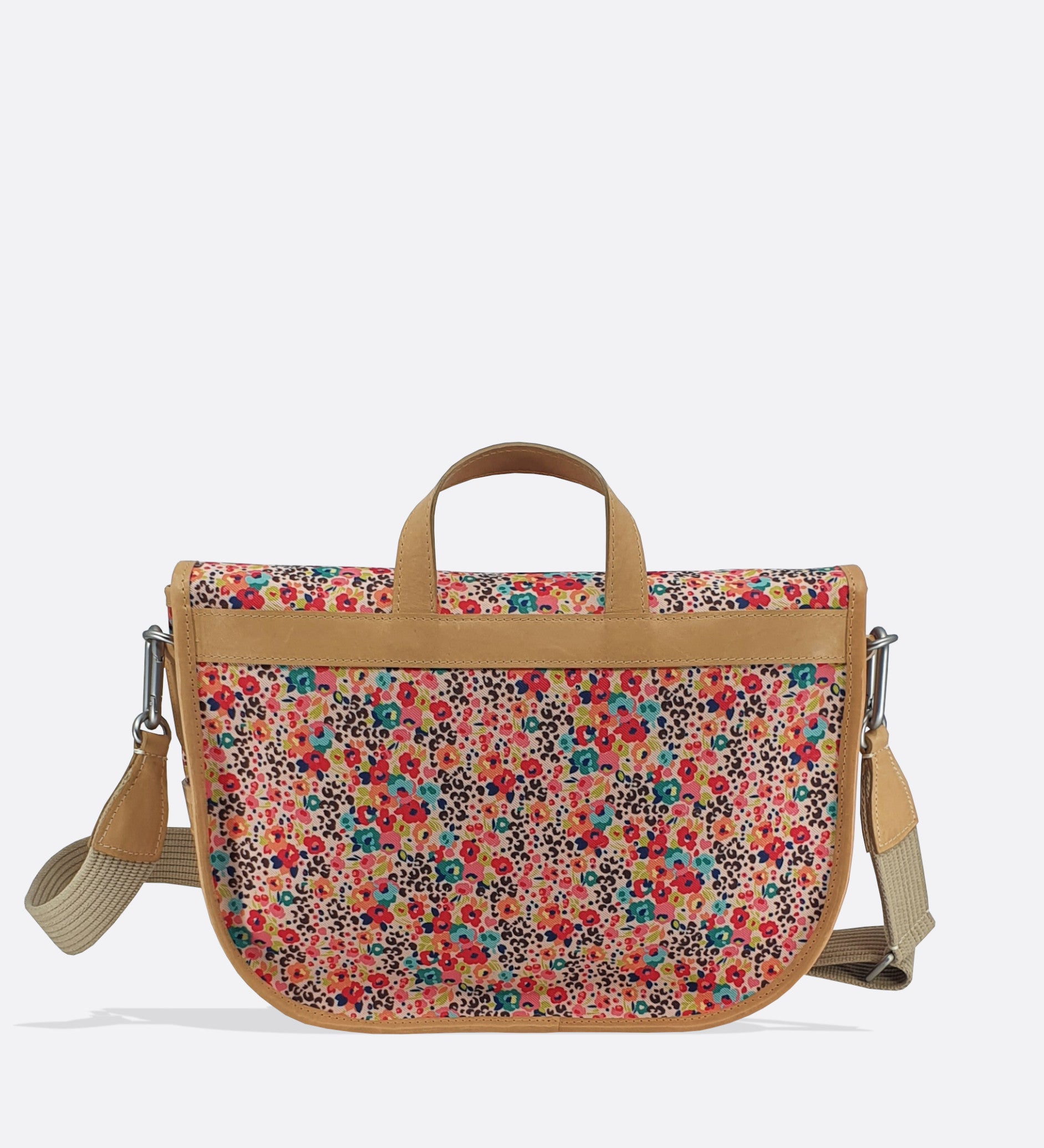 Moyenne besace Made in France tissu fleurs THYRS