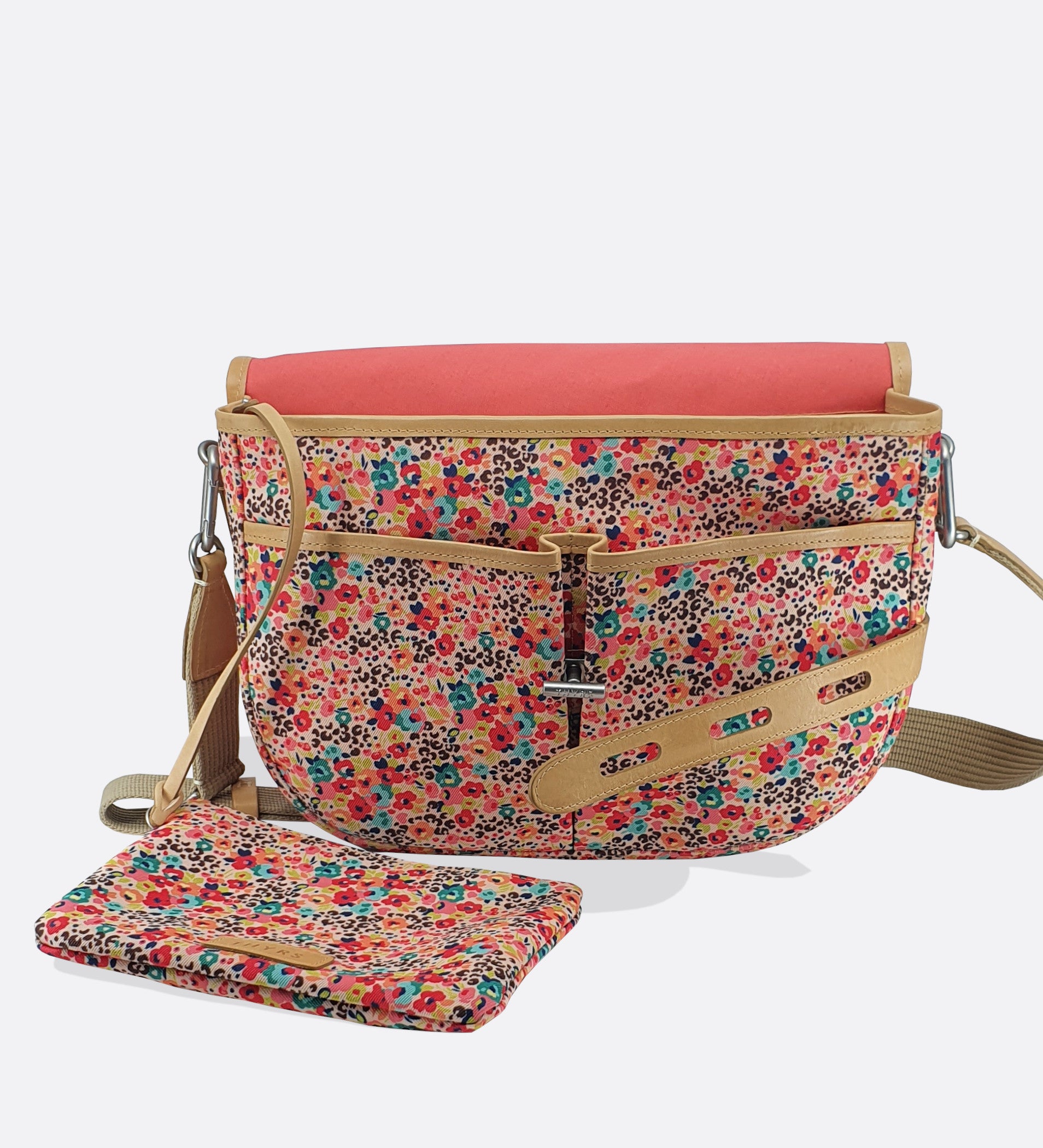 Moyenne besace Made in France tissu fleurs THYRS