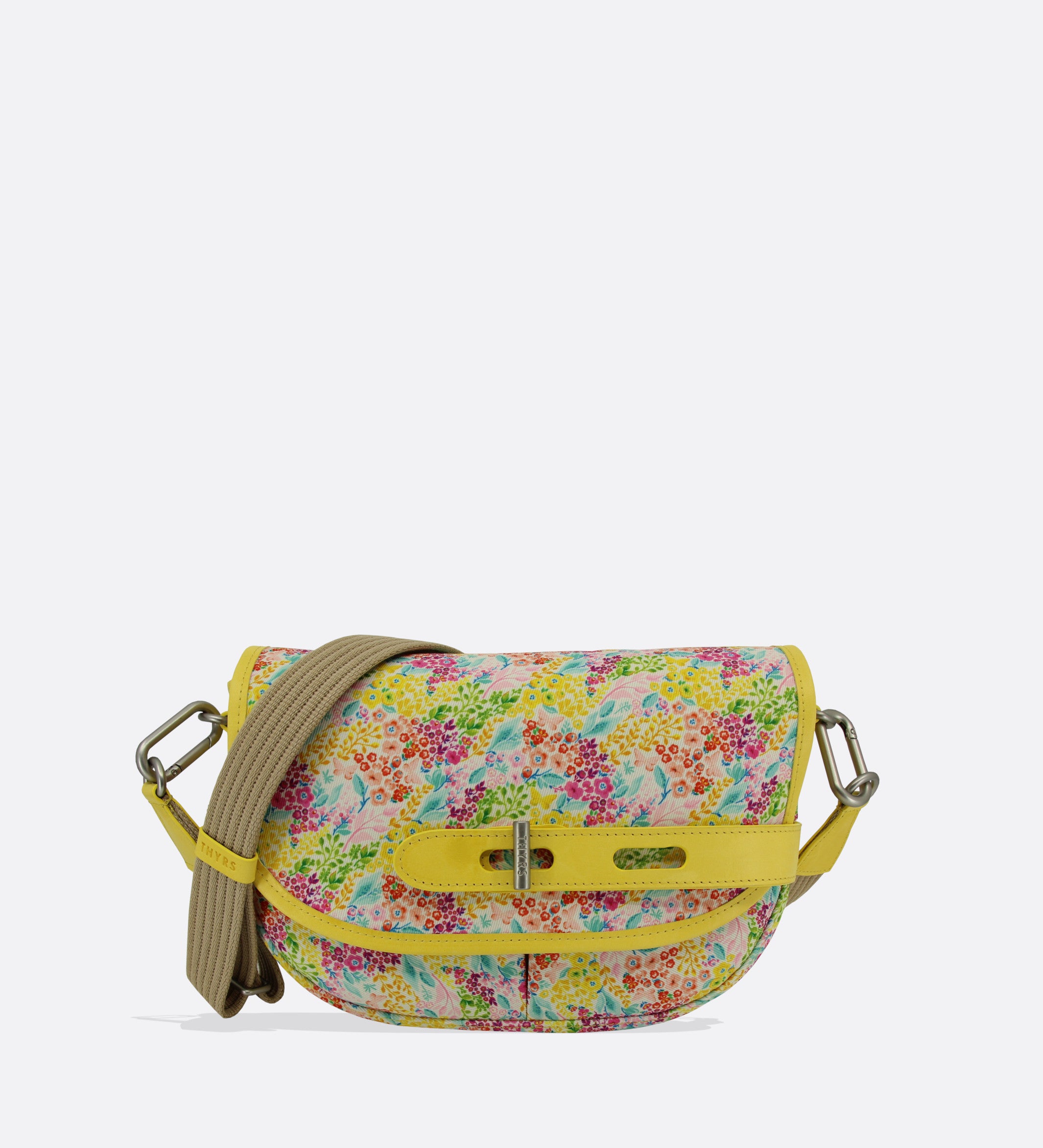 Petite besace made in France tissu fleurs jaune
